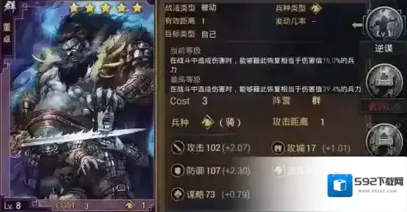 率土之滨五星武将董卓属性及武将搭配介绍
