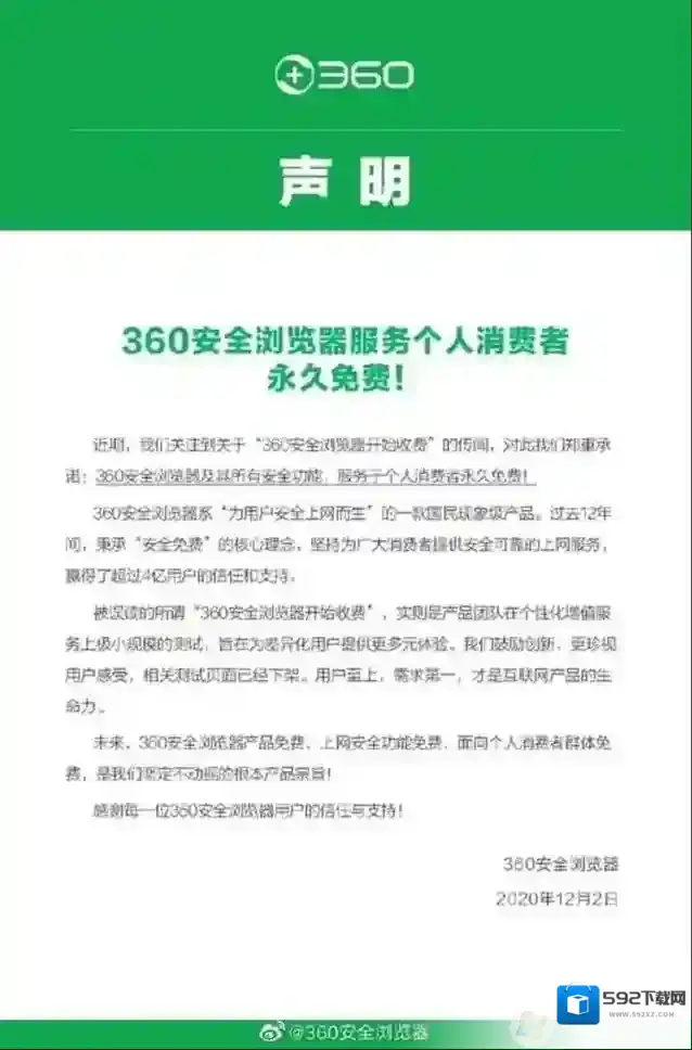 360浏览器开始收费受质疑,官方紧急下线会员服务继续免费