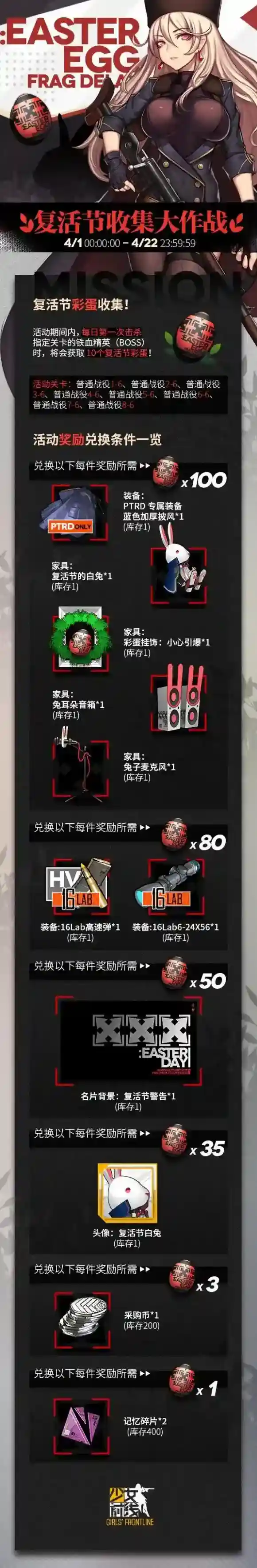 少女前线复活节活动什么时候 少女前线复活节活动详情
