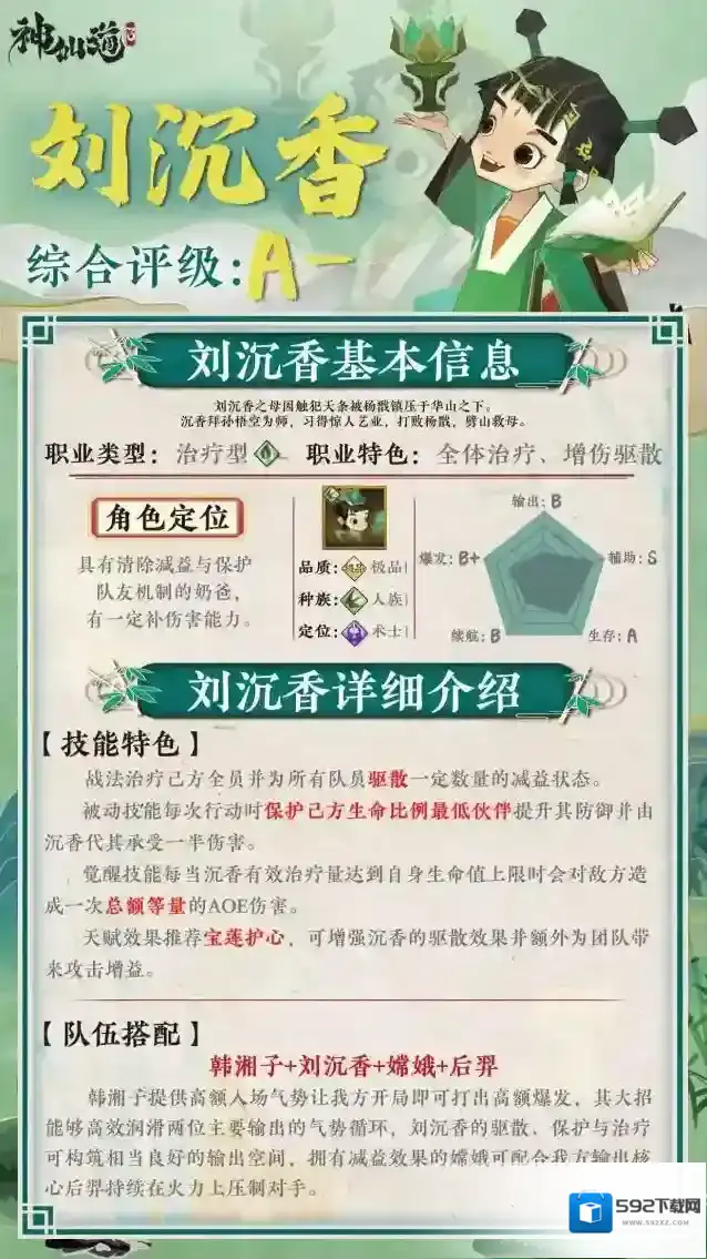 神仙道3伙伴图鉴–刘沉香
