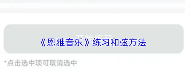 恩雅音乐和弦练习