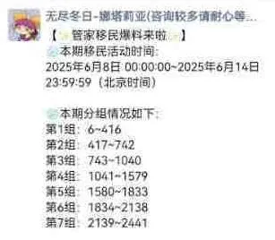 《无尽冬日》6月移民分组战力限制参考