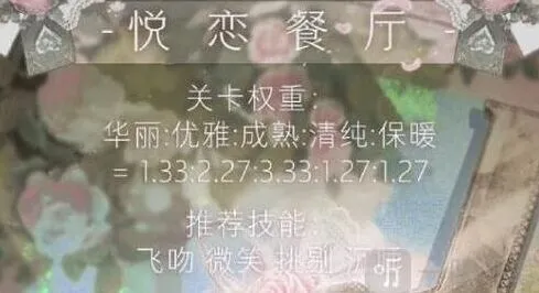 命运悦恋餐厅搭配玩法