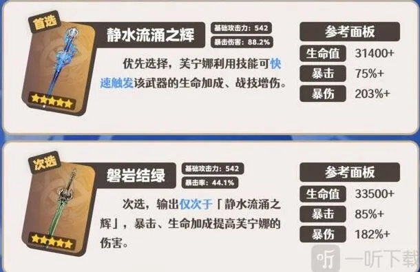 《原神》芙宁娜武器搭配详解