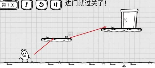 《茶叶蛋大冒险》第一关进门就过关了怎么跳上去攻略