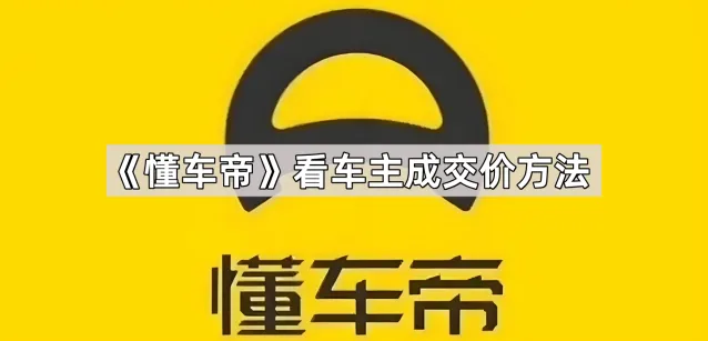 《懂车帝》：看车主成交价方法