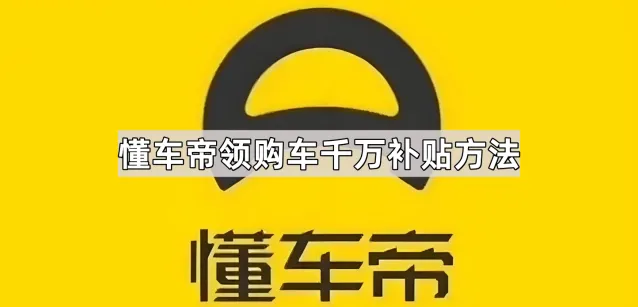 《懂车帝》：领购车千万补贴方法