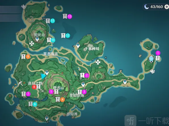 《原神》鹤观岛限时挑战机关位置分布图完全攻略