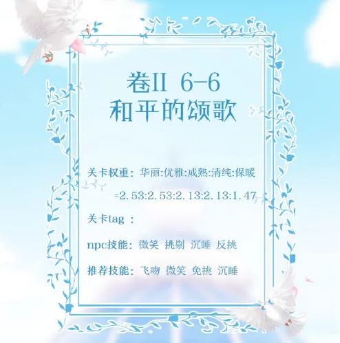 奇迹暖暖第二卷6-6和平的颂歌攻略