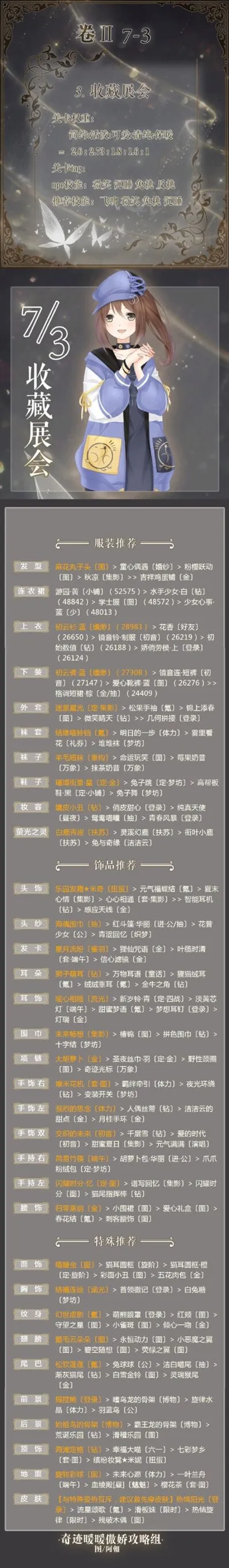 奇迹暖暖第二卷7-3S级通关技巧