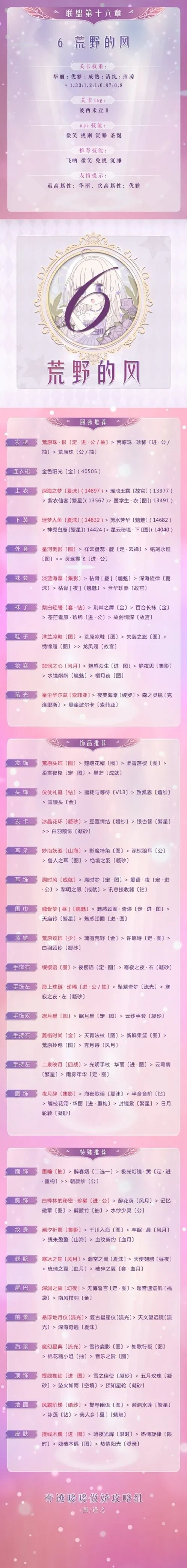 奇迹暖暖16-6荒野的风搭配攻略