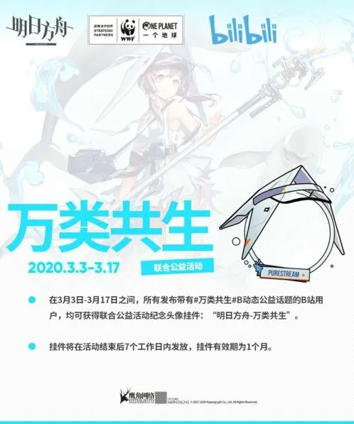 B站公益话题明日方舟头像框领取