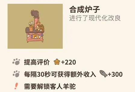 动物餐厅合成炉子效果与解锁条件攻略