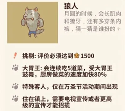 动物餐厅万圣节狼人 招揽条件指南