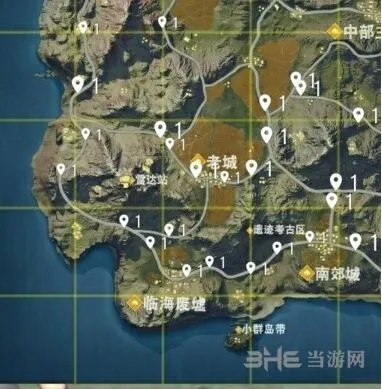 荒野行动分布图