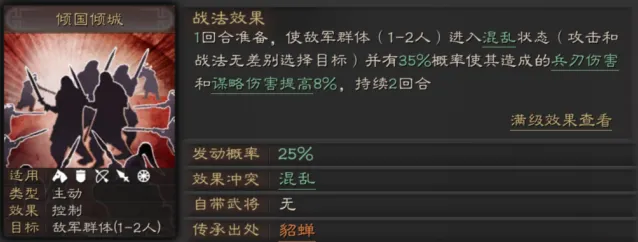 三国志战略版倾国倾城战法效果分析