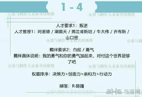恋与制作人白起拍摄副本1-4过关指南