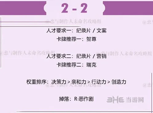 《恋与制作人》许墨副本2-2玩法指南