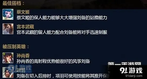 王者荣耀刘备连招阵容技巧解析
