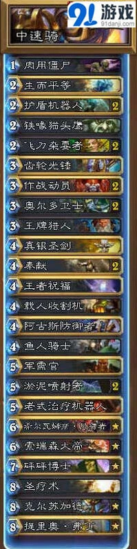 炉石传说中速骑卡组逆光版详细攻略