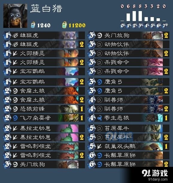 炉石传说蓝白猎零氪上分攻略
