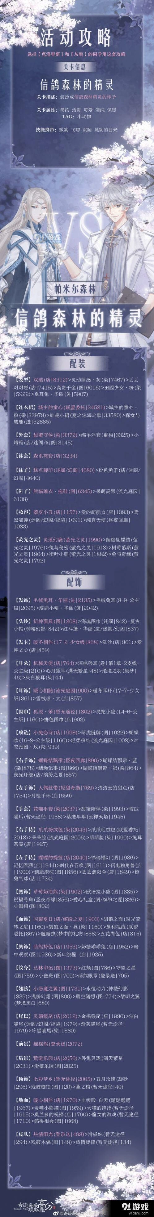 奇迹暖暖信鸽森林的精灵最佳攻略