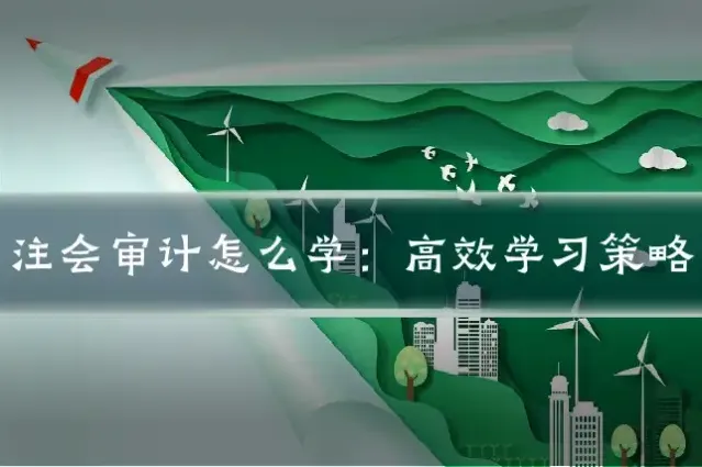 注会审计怎么学:高效学习策略