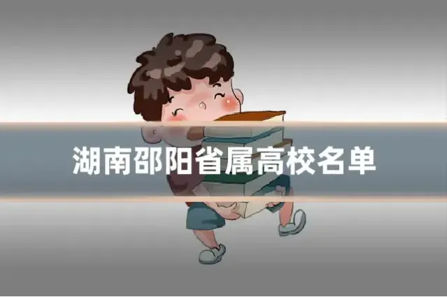 湖南邵阳省属高校名单