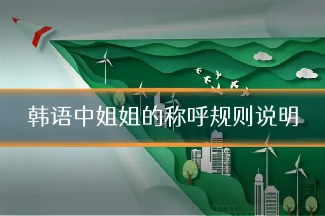韩语中姐姐的称呼规则说明