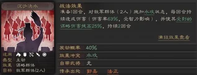 三国志战略版沉沙决水战法详解