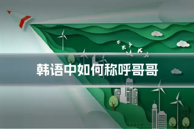 韩语中如何称呼哥哥