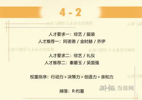 恋与制作人4-2关卡攻略指南