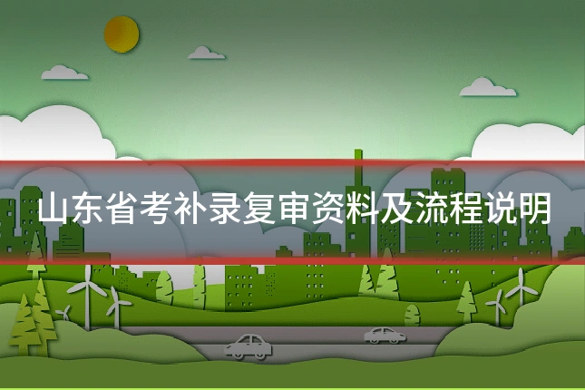 山东省考补录复审资料及流程说明