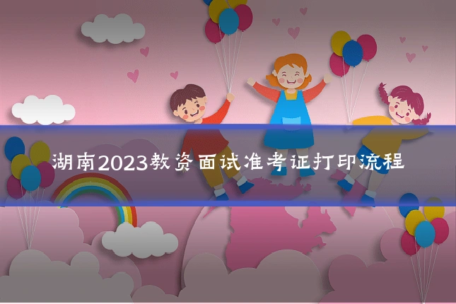 湖南2023教资面试准考证打印流程