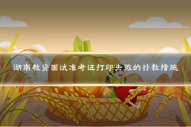 湖南教资面试准考证打印失败的补救措施