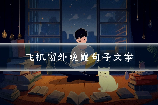 飞机窗外晚霞句子文案