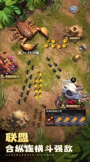 小小蚁国联盟协作与策略战斗截图