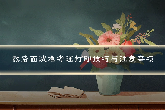 教资面试准考证打印技巧与注意事项