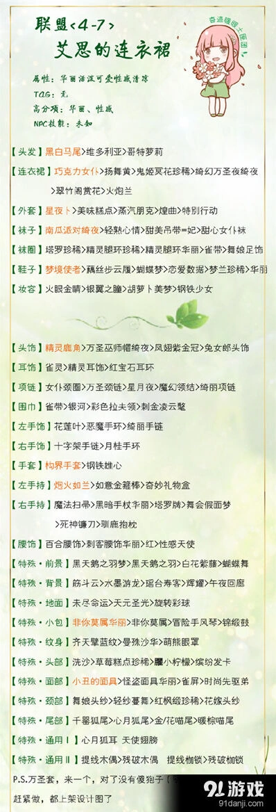 艾思连衣裙高分搭配 奇迹暖暖指南