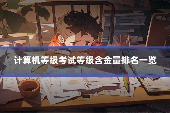 计算机等级考试等级含金量排名一览