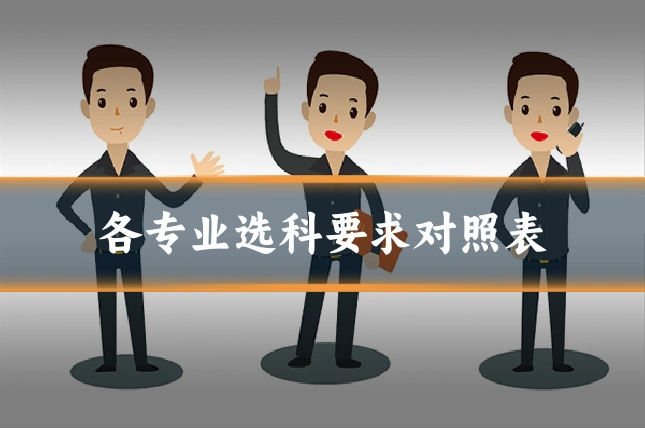 各专业选科要求对照表