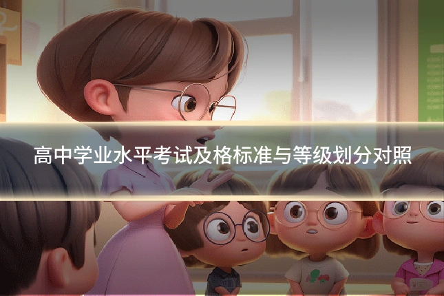 高中学业水平考试及格标准与等级划分对照
