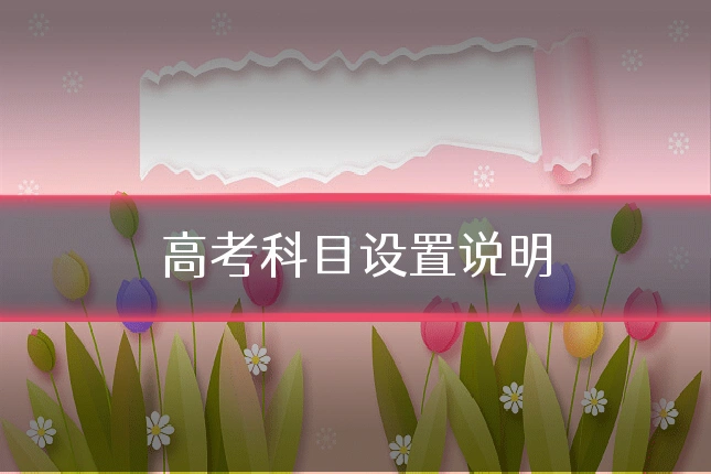 高考科目设置说明