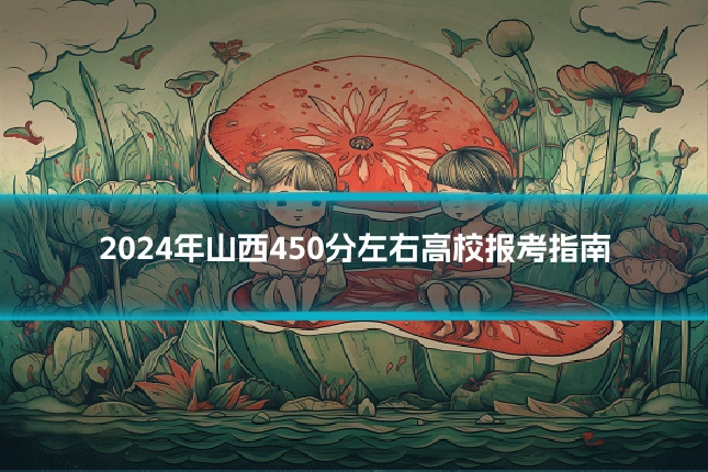 2024年山西450分左右高校报考指南