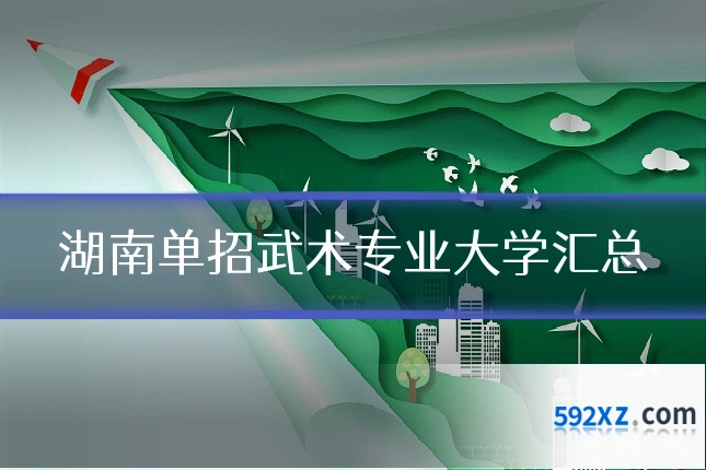 湖南单招武术专业大学汇总